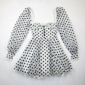 Vy’s Closet Fashion Polka Dot Dress Women's Size S Long Sleeve Lingerie. Sleeves
